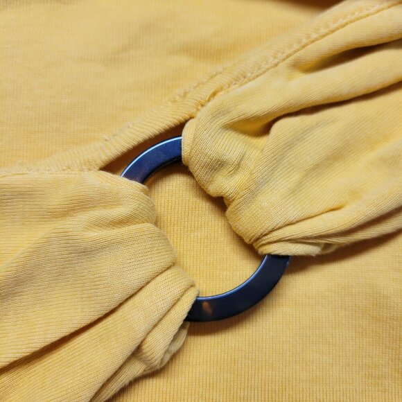 Rafaella 2X Goldenrod Yellow Metal Looped Dressy Shortsleeve Blouse - Picture 8 of 10